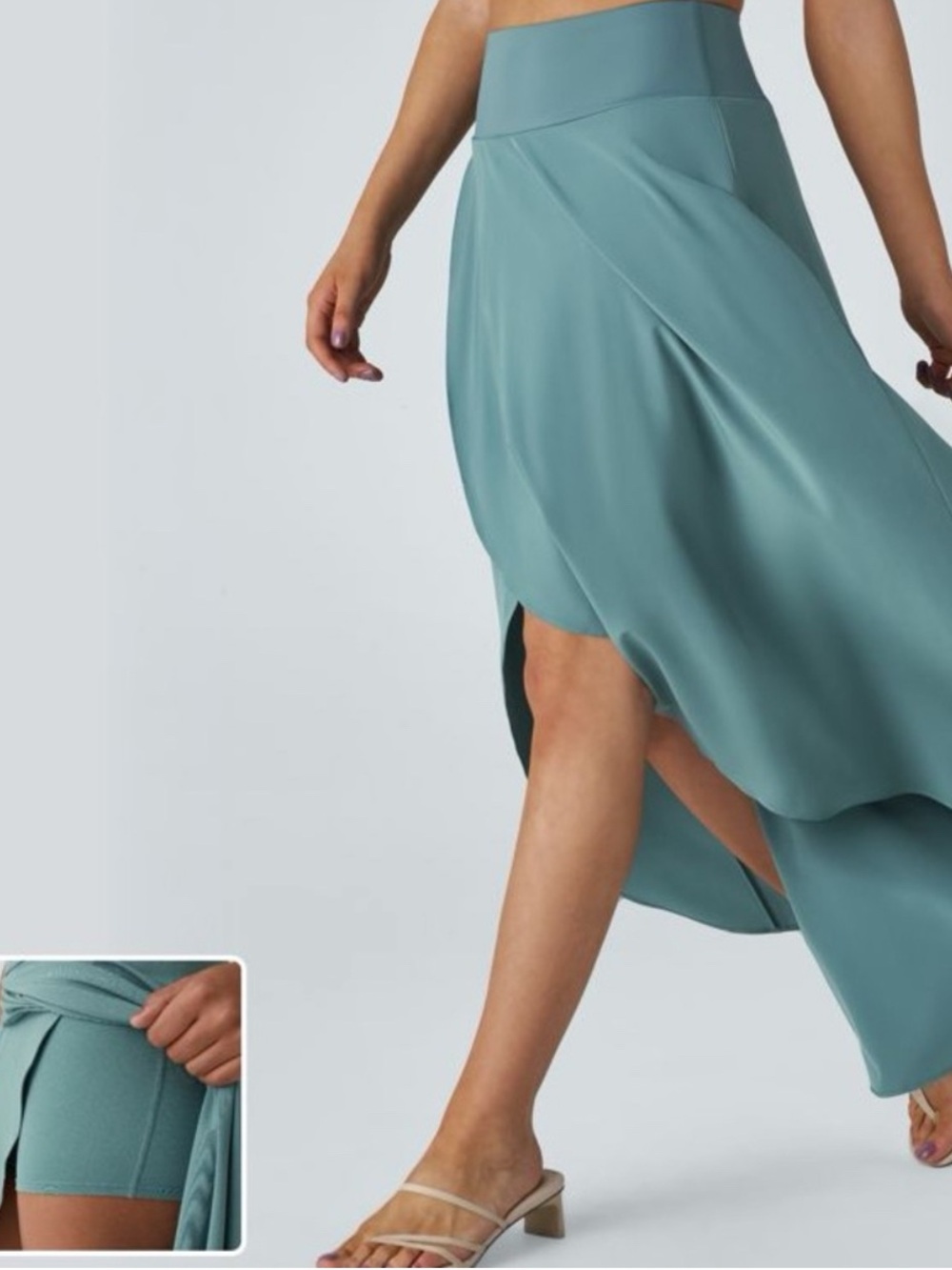 Halara NWT High Waisted Wrap Athletic Skort Maxi Skirt Built-In Shorts S